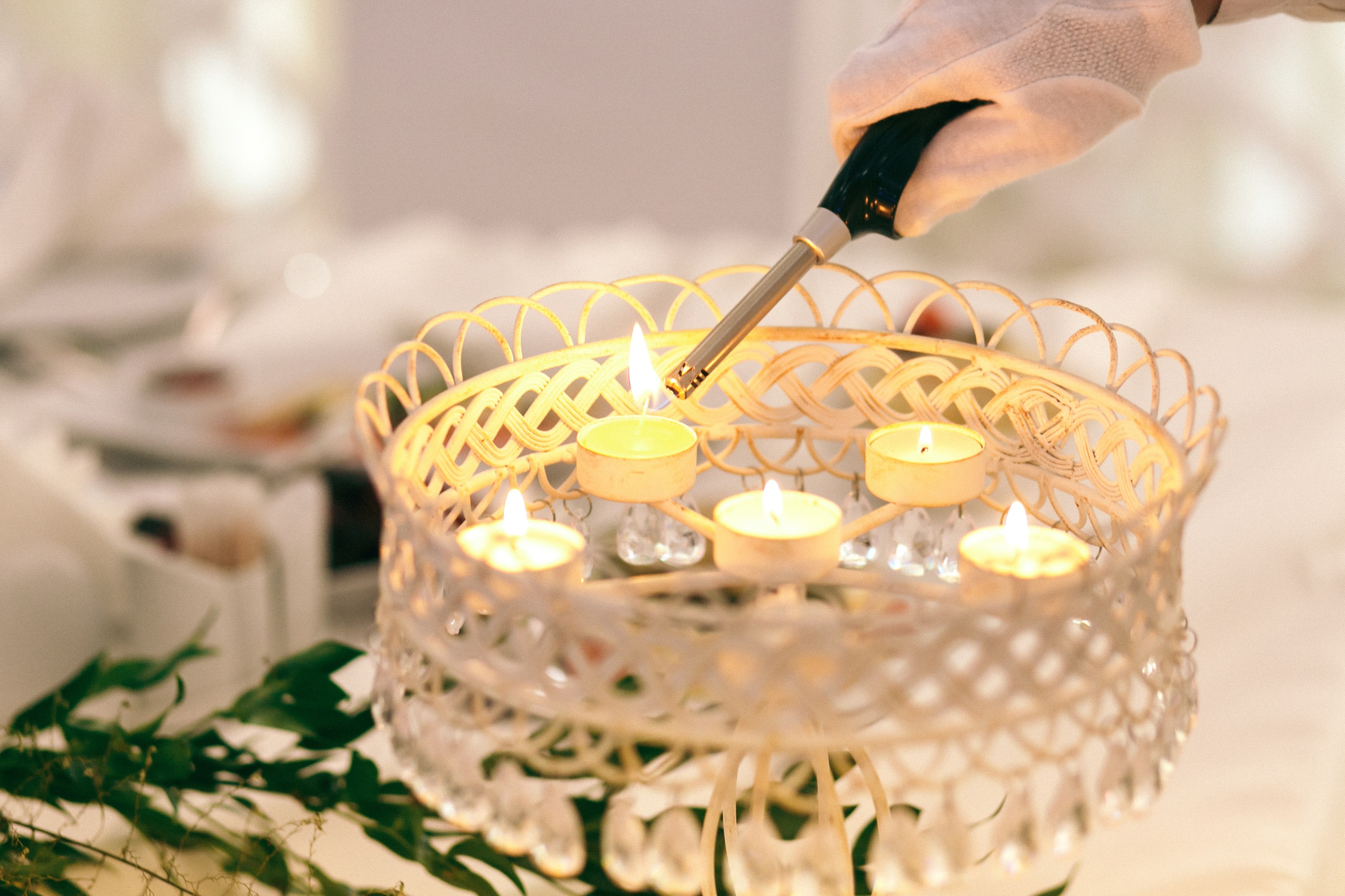 Our team handcrafting soy wax candles