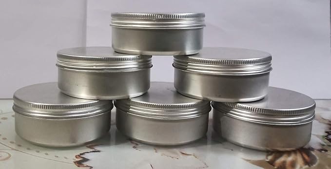 Aai Planet Silver Colour Tin Containers for Candle Jars