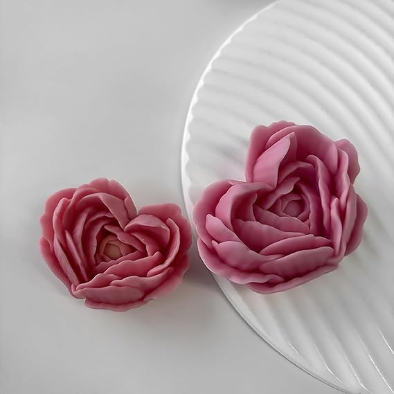 Aai Planet Flower 3D Fondant Heart Leaves Shape Scented Wax Mould