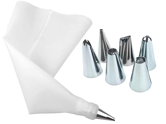 Aai Planet Stainless Steel Piping Nozzle Icing Tips Set Cake (6 PCS Nozzle)