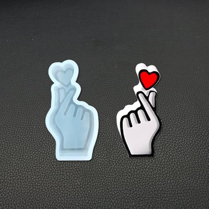 Aai Planet Heart on Finger Shape Candle 3D Fondant Bixin Gesture Mould