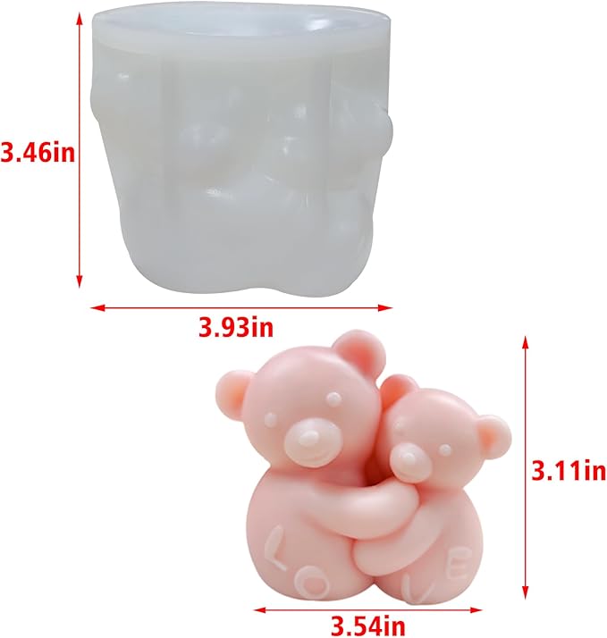 Aai Planet 3D Bear Candle Molds, Valentine’s Day Silicone Molds