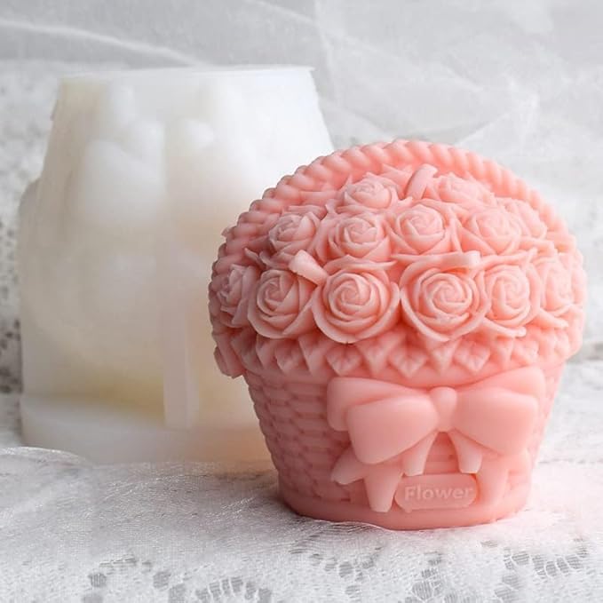 Aai Planet Rose Basket with Bow Shape for Valentine's Day Mold
