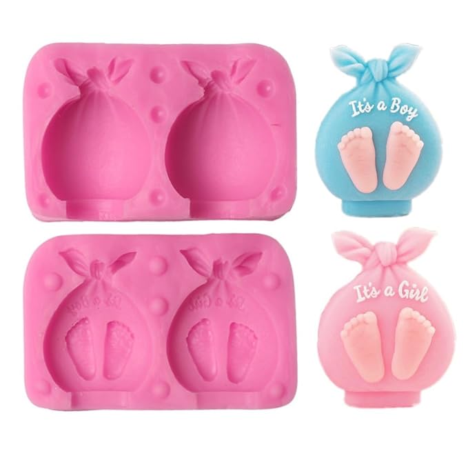 Aai Planet Baby Shower Chocolate It's Boy & Girl Baby Feet Print Candy Mould