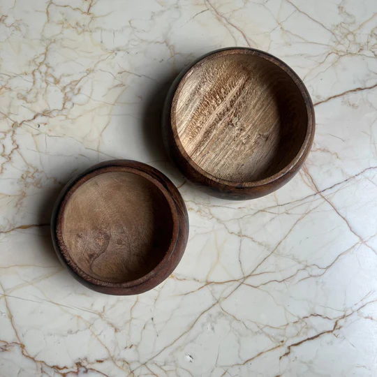Aai Planet Wooden Bowl for Candles - Rounded bowl