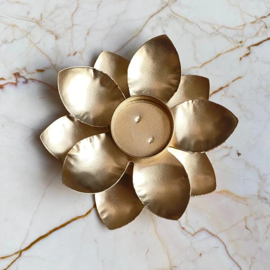 Aai Planet Metal Lotus Tealight Holder