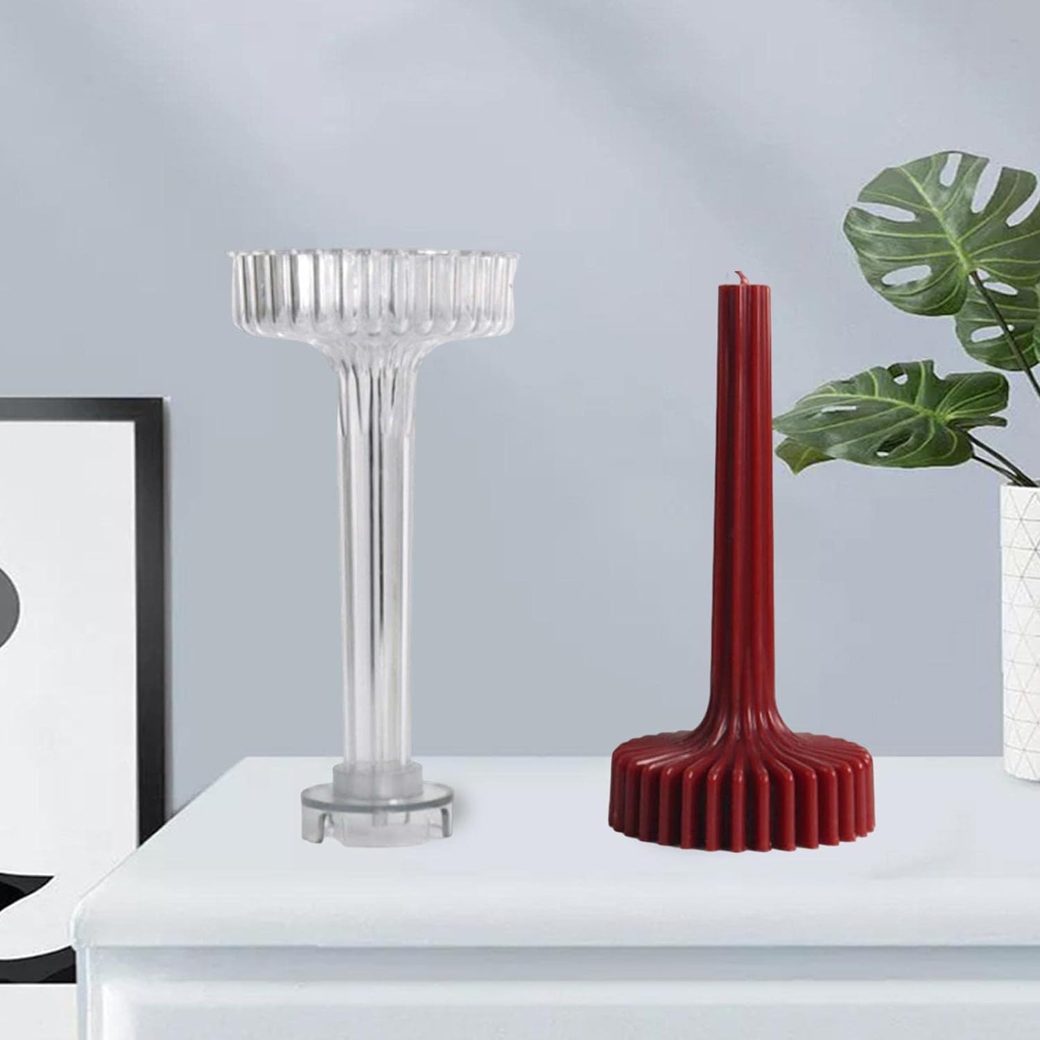 AAI Planet Geometric Striped Candlestick Mold