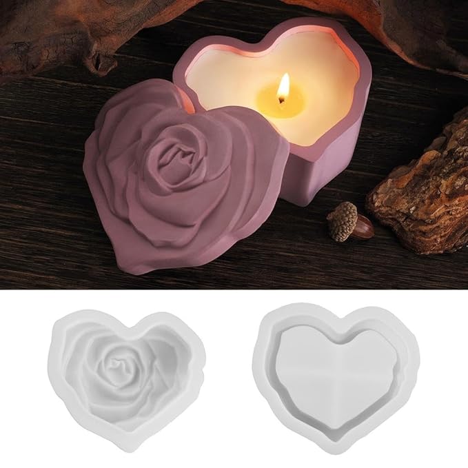 AAI Planet Heart Shape Concrete Candle Mold