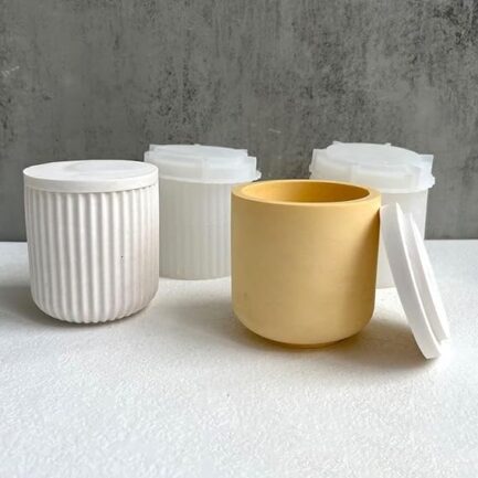 Aai Planet Concrete Round Long Silicone Mould with Lid