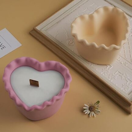 Aai Planet Candle Holders Vase 3D Wave Heart  Casting Candlestick Mould