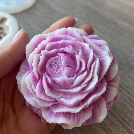 Aai Planet Large Peony Flower Shape Candle Mold 3D Silicone Mould