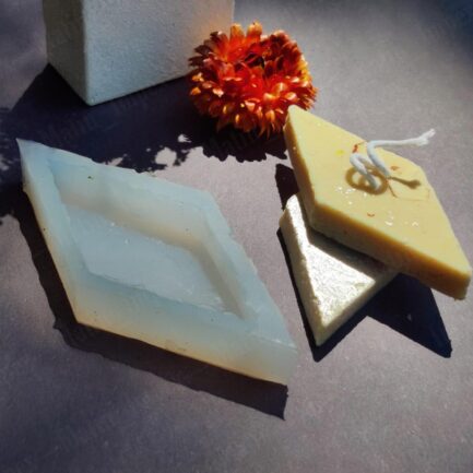 Aai Planet Kaju Katli Shaped White Small Silicon Candle Mould