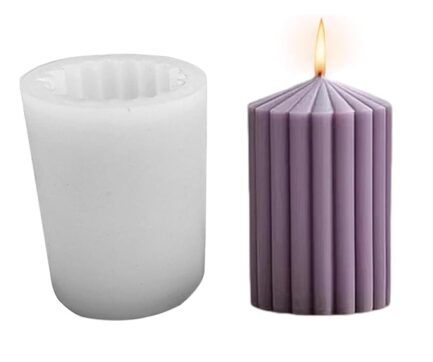 AAI Planet Striped Pillar Candle 3D Cylindrical Round Shape Mould